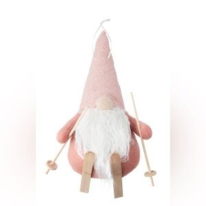 Holiday Time Set Of 3 Jumbo Blush Skii Gnome Ornament